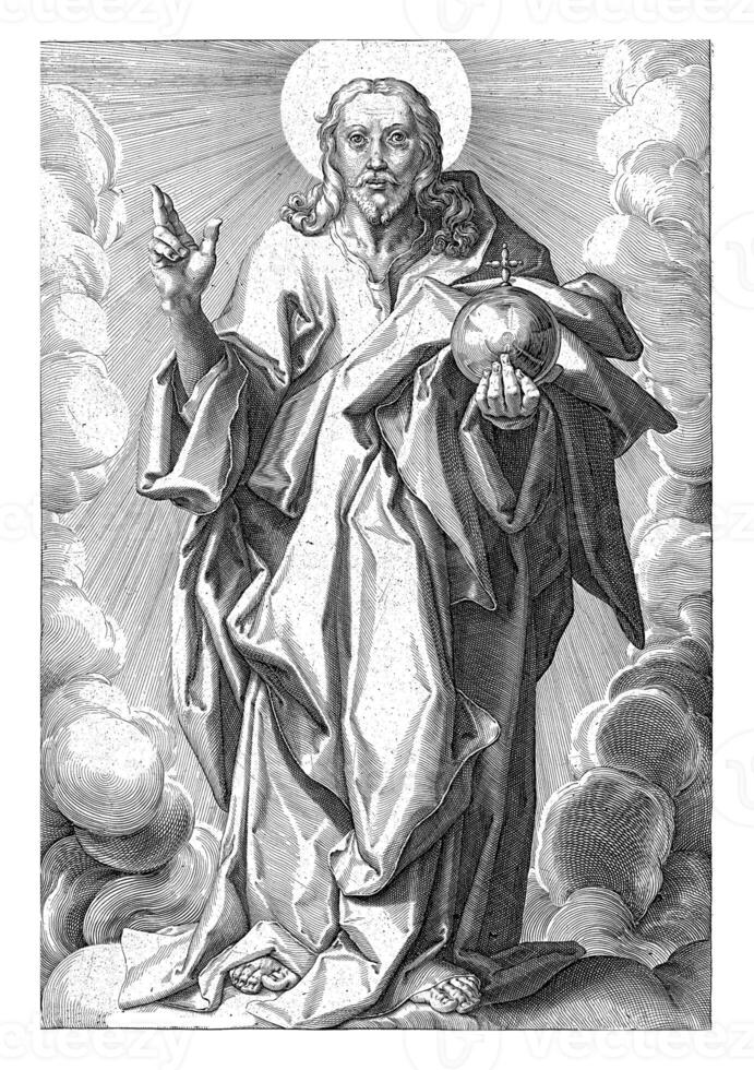 Christ as Salvator Mundi, Jacob de Gheyn II, after Karel van Mander I, 1607 photo