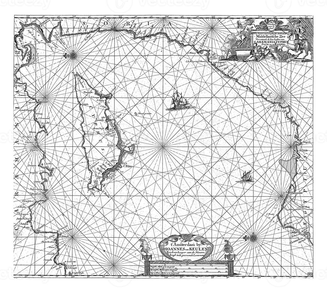 Passport map of the eastern part of the Mediterranean, with Cyprus, Jan Luyken photo