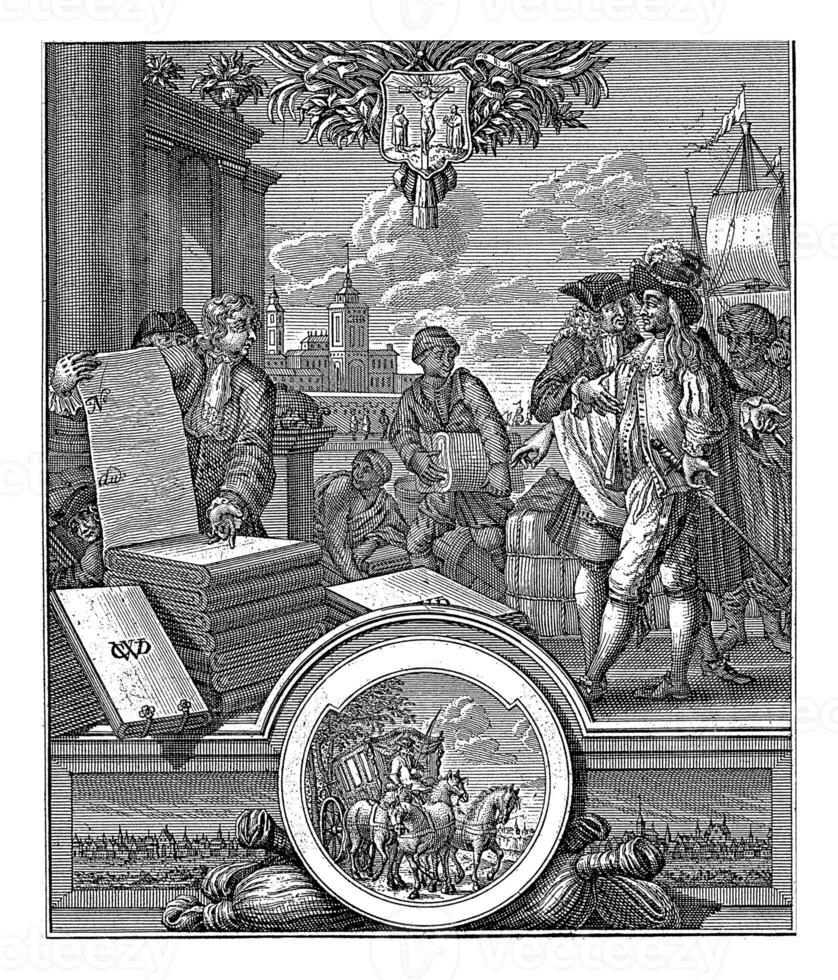 Trade label of a cloth factory in Brussels photo