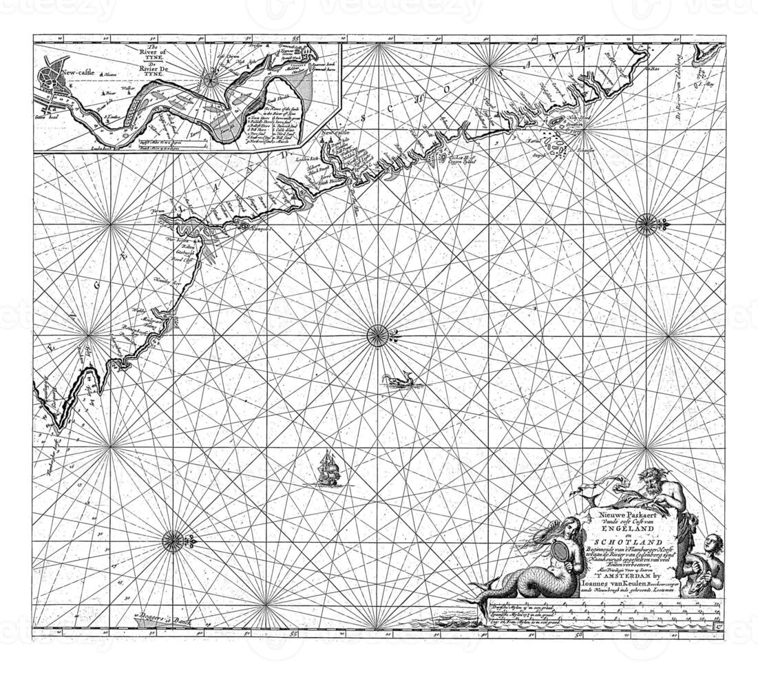 Passport map of part of the northeast coast of England and part of Scotland, Jan Luyken photo