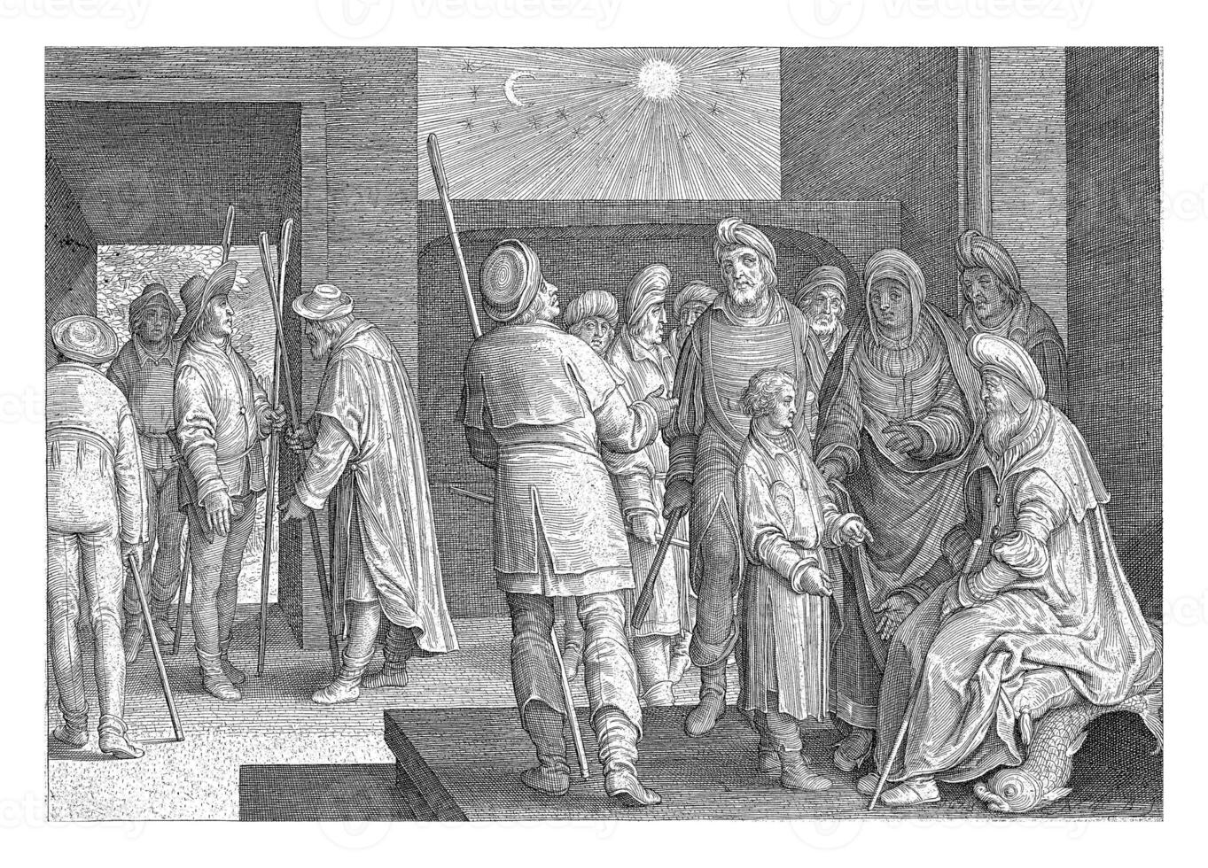 Joseph explains to Jacob his second dream, Nicolaes de Bruyn, 1628 photo
