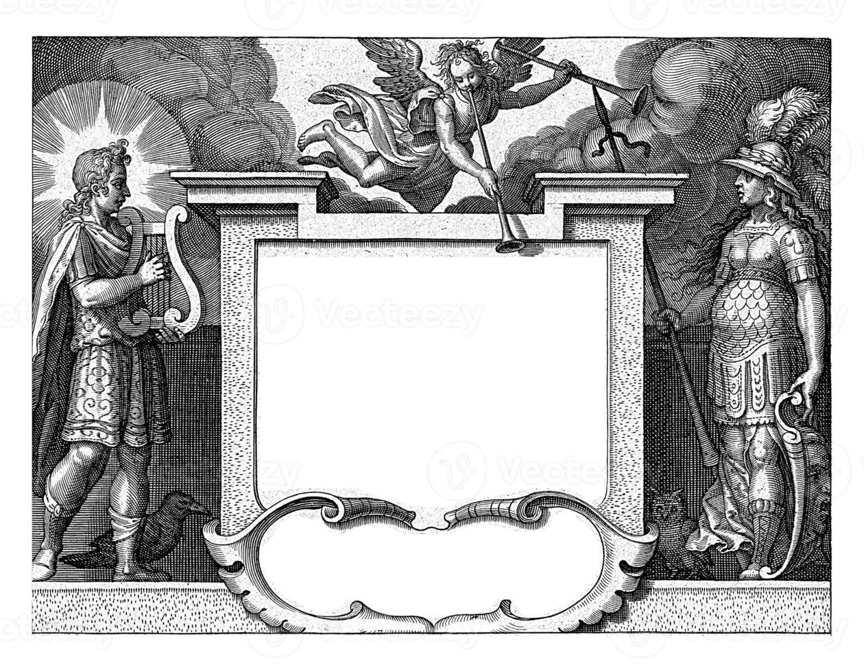 Allegorical representation with Apollo and Minerva photo
