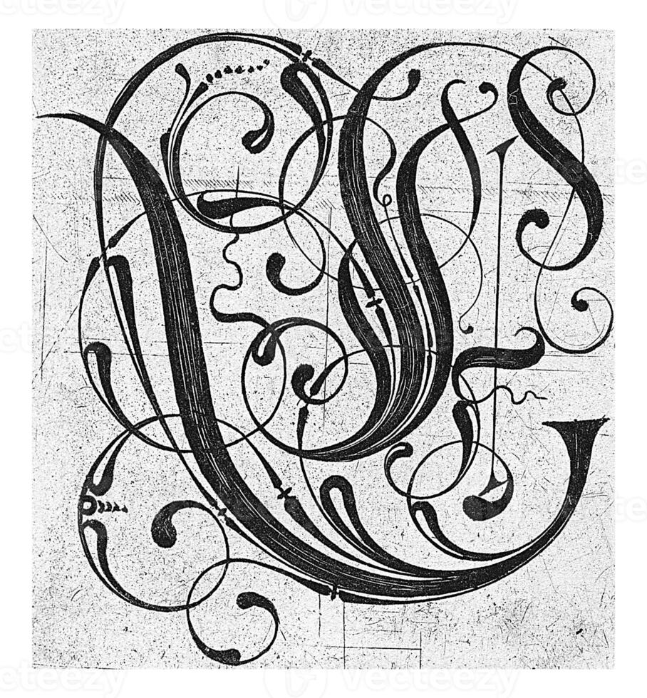 Letter E vintage sketch photo