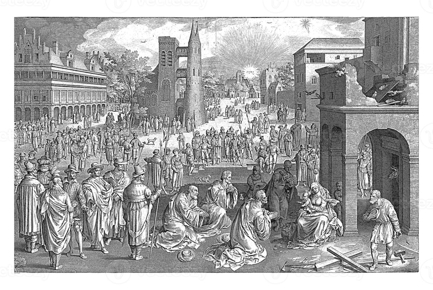 Adoration of the Magi, Nicolaes de Bruyn, 1608 photo