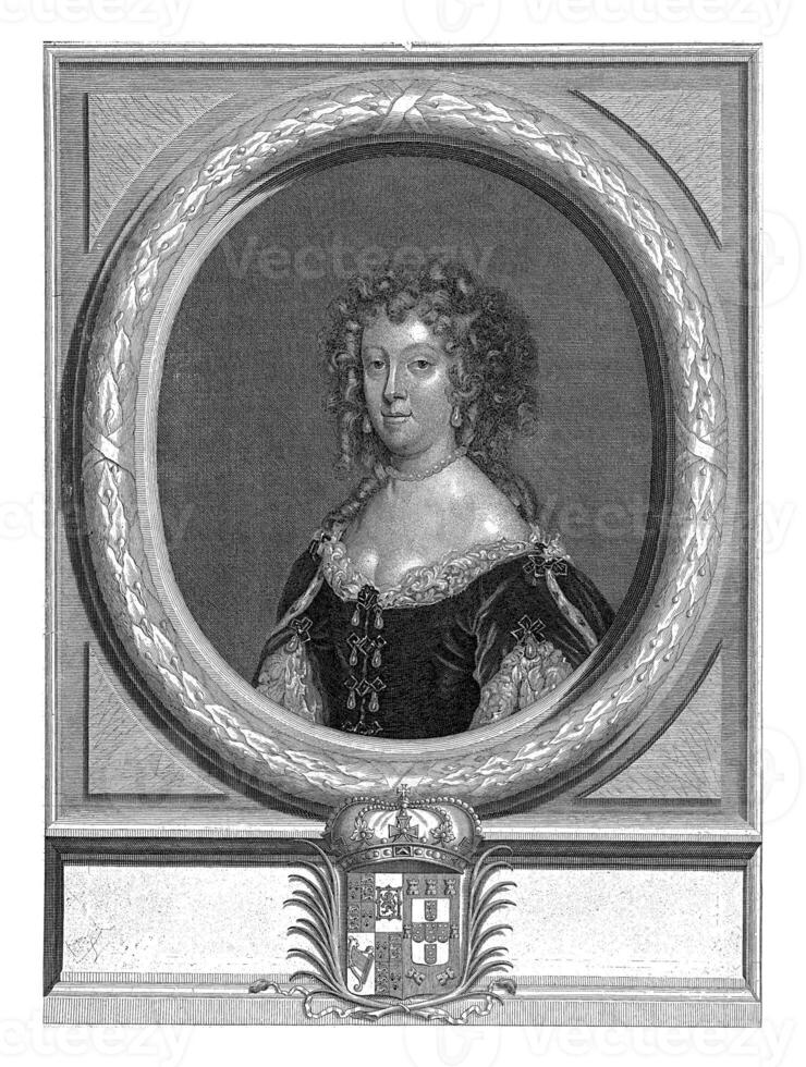 Portrait of Catherine of Braganza, Queen of England. photo