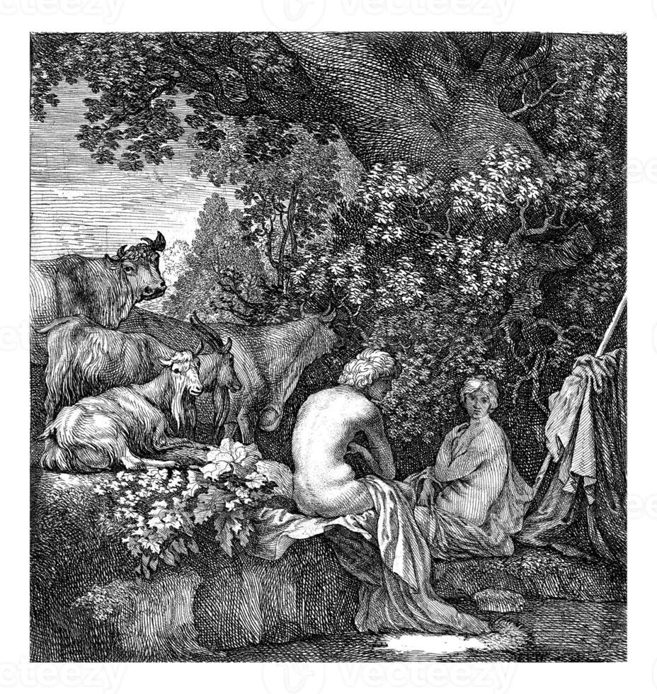 Shepherds at a Pond photo