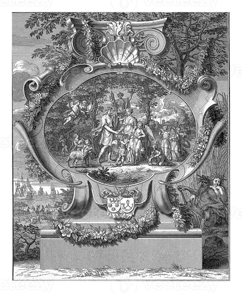 Allegorical representation on the occasion of the marriage of Jacob Alewijn Ghijzen and Perina Vorsterman photo