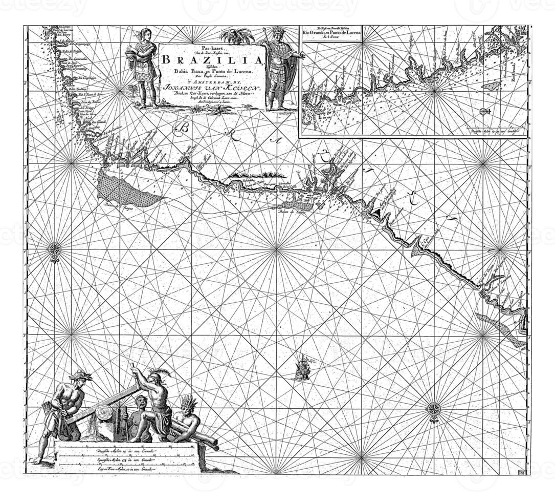 Passport map of part of the northeast coast of Brazil, Jan Luyken photo