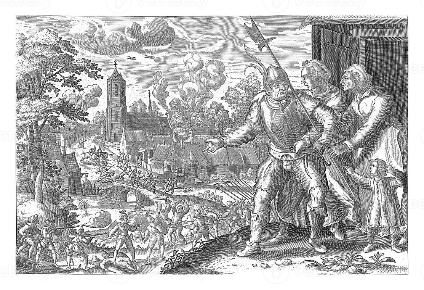 The peasant captain is prevented from fighting, c. 1600 photo