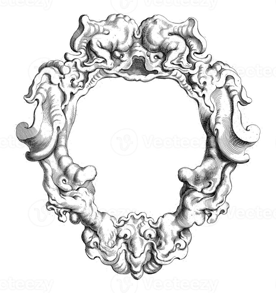 Cartouche with lobe ornament photo