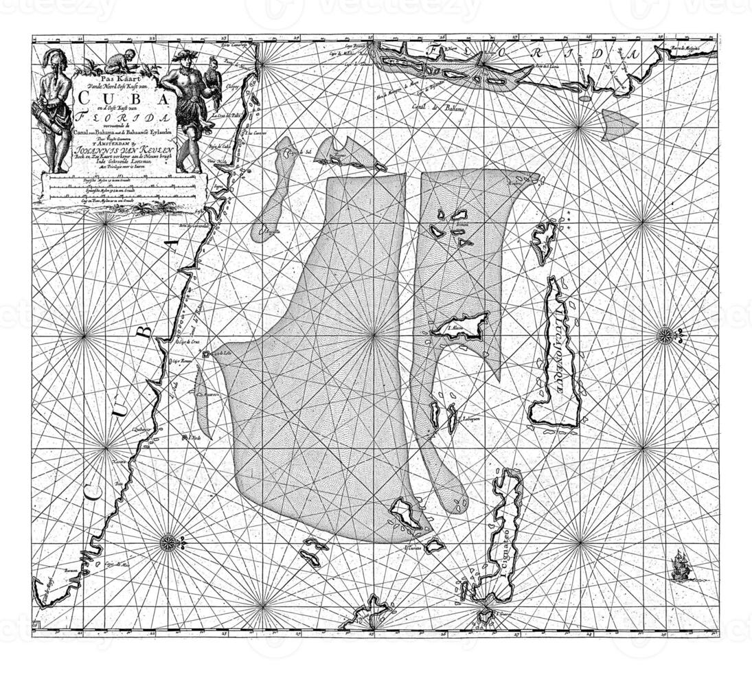 Passport map of part of southeast Florida and northeast Cuba, Jan Luyken photo