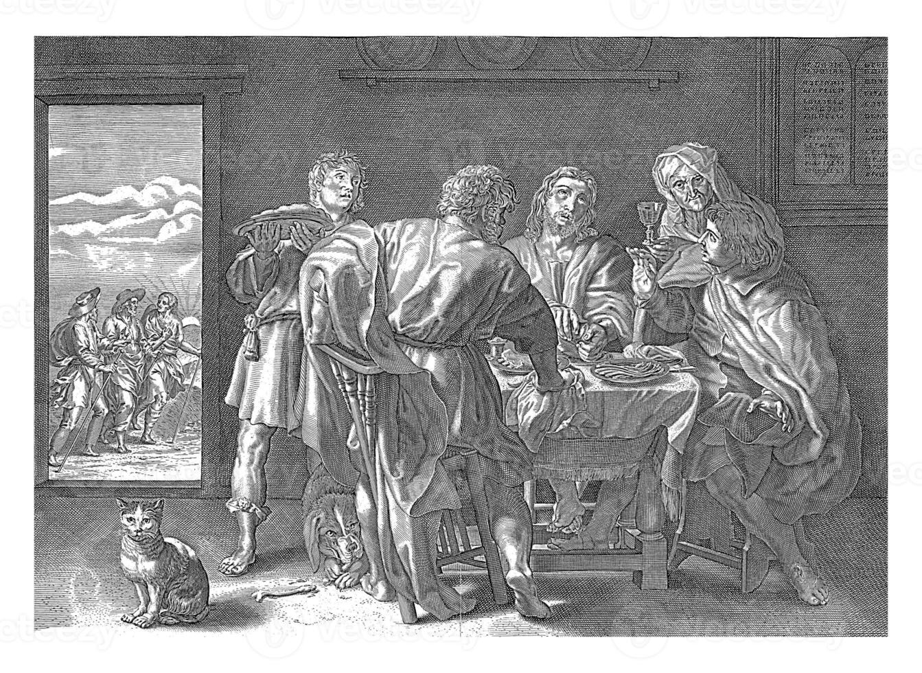 Meal in Emmaus, anonymous, after Willem Isaacsz. van Swanenburg, after Pieter van Sompel photo