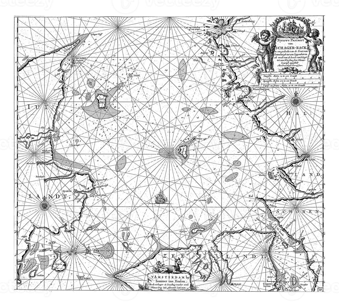 Map of Denmark with the Skagerrak and the Kattegat, Jan Luyken photo