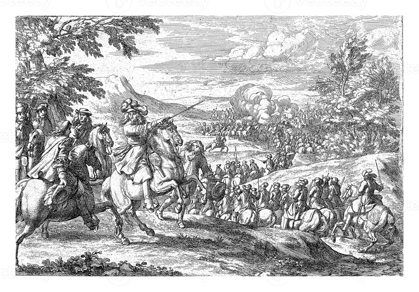 Approaching Cavalry, Jan van Huchtenburg, after Adam Frans van der Meulen, 1674 - 1733 photo
