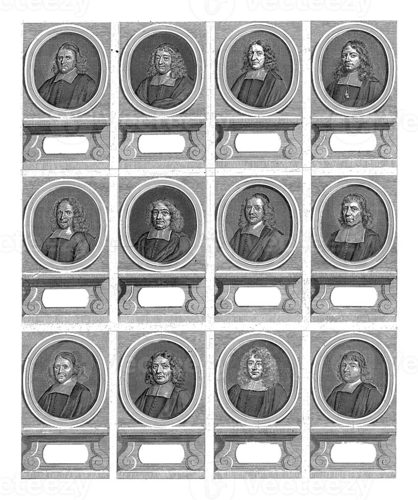 Left half with twelve portraits of a total of twenty-four ministers of Amsterdam photo