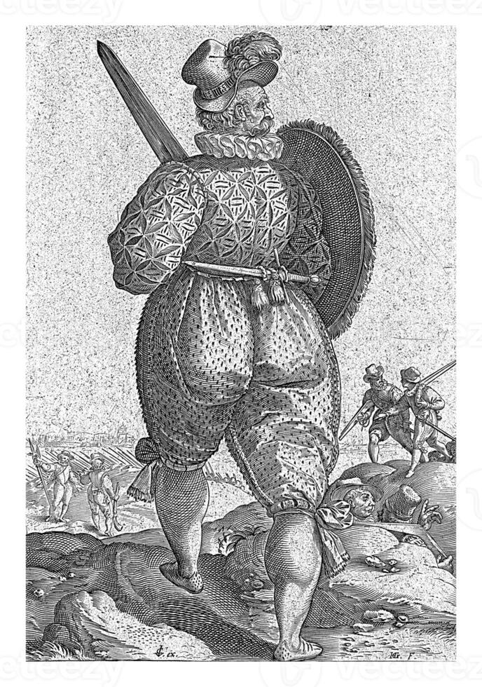 A Warrior with a Sword, Seen from the Back, Hendrick Goltzius, c. 1580 - c. 1582 photo