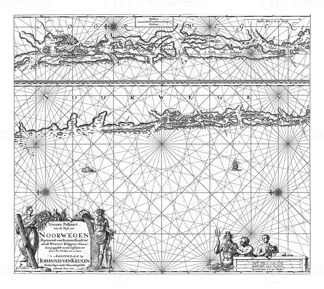 Passport map of part of the coast of Norway near Bergen, Jan Luyken photo