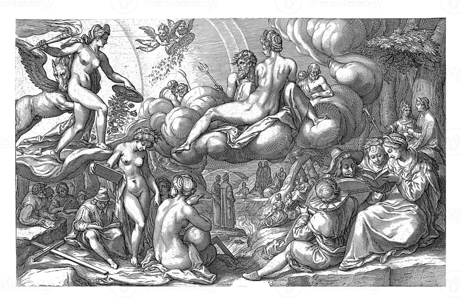 Morning Aurora, Jacob Matham, after Karel van Mander I, 1601 - 1605 photo