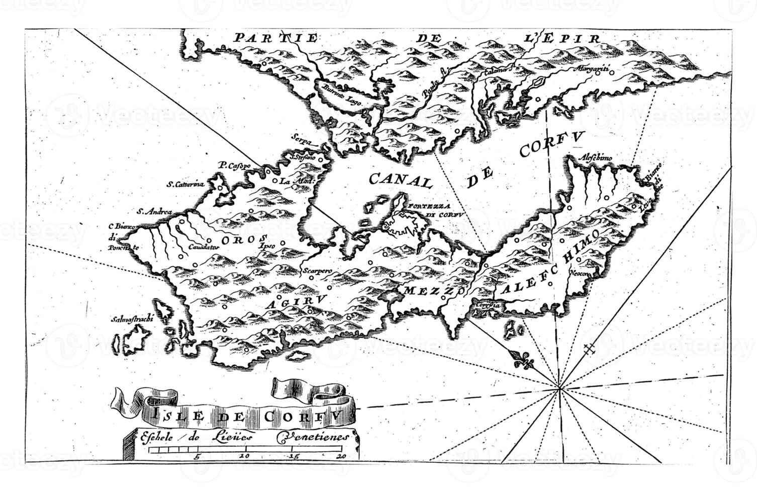 mapa de el isla de corfú foto