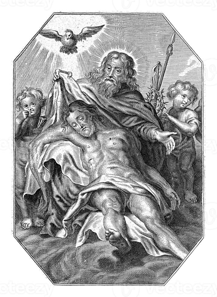 God the Father with the Body of Christ, Cornelis Galle II, 1638 - 1678 photo