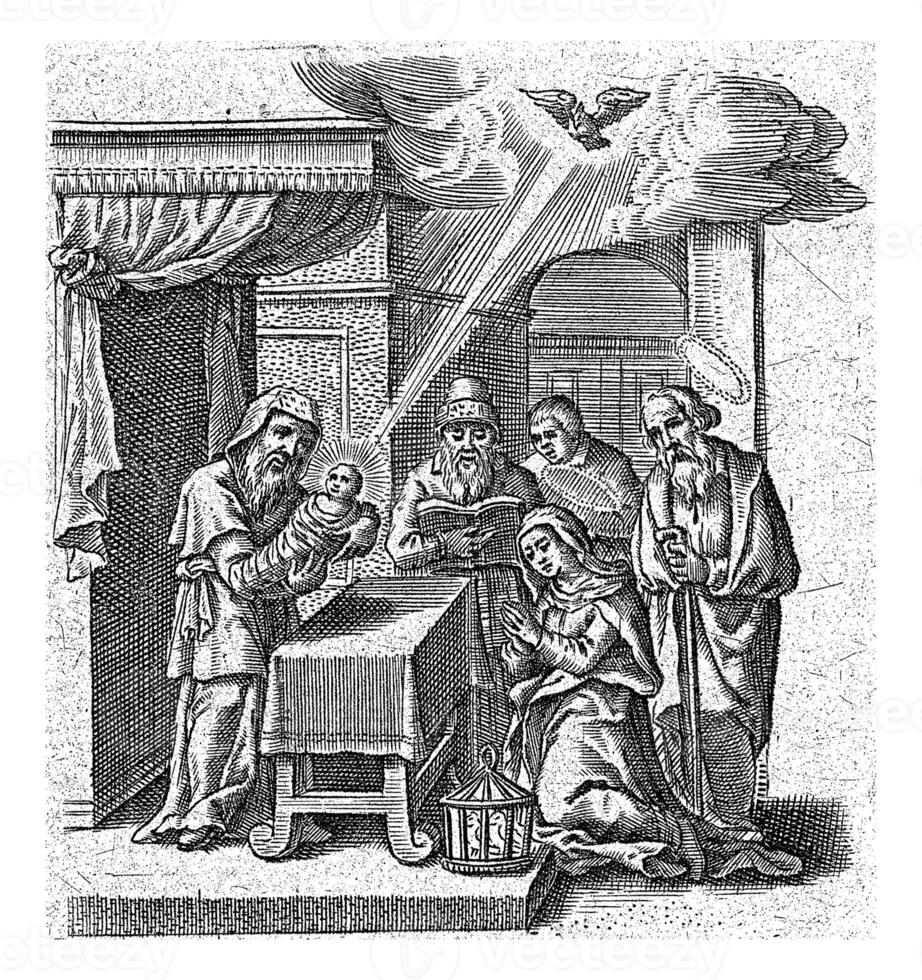 Christ with Mary and Joseph in the Temple, Joannes Galle, c. 1626 - c. 1676 photo