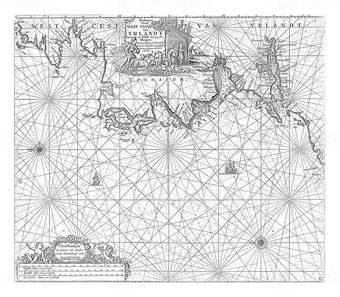 Passport map of part of the west coast of Ireland, Jan Luyken photo