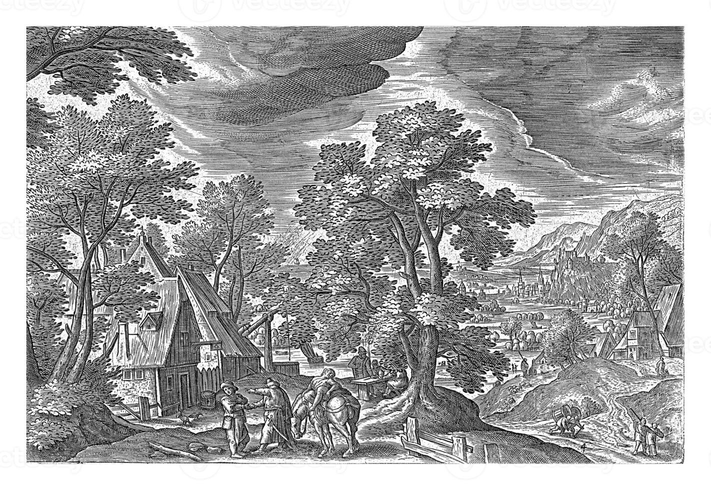 Landscape with the Good Samaritan Dropping off the Wounded Traveler at an Inn photo