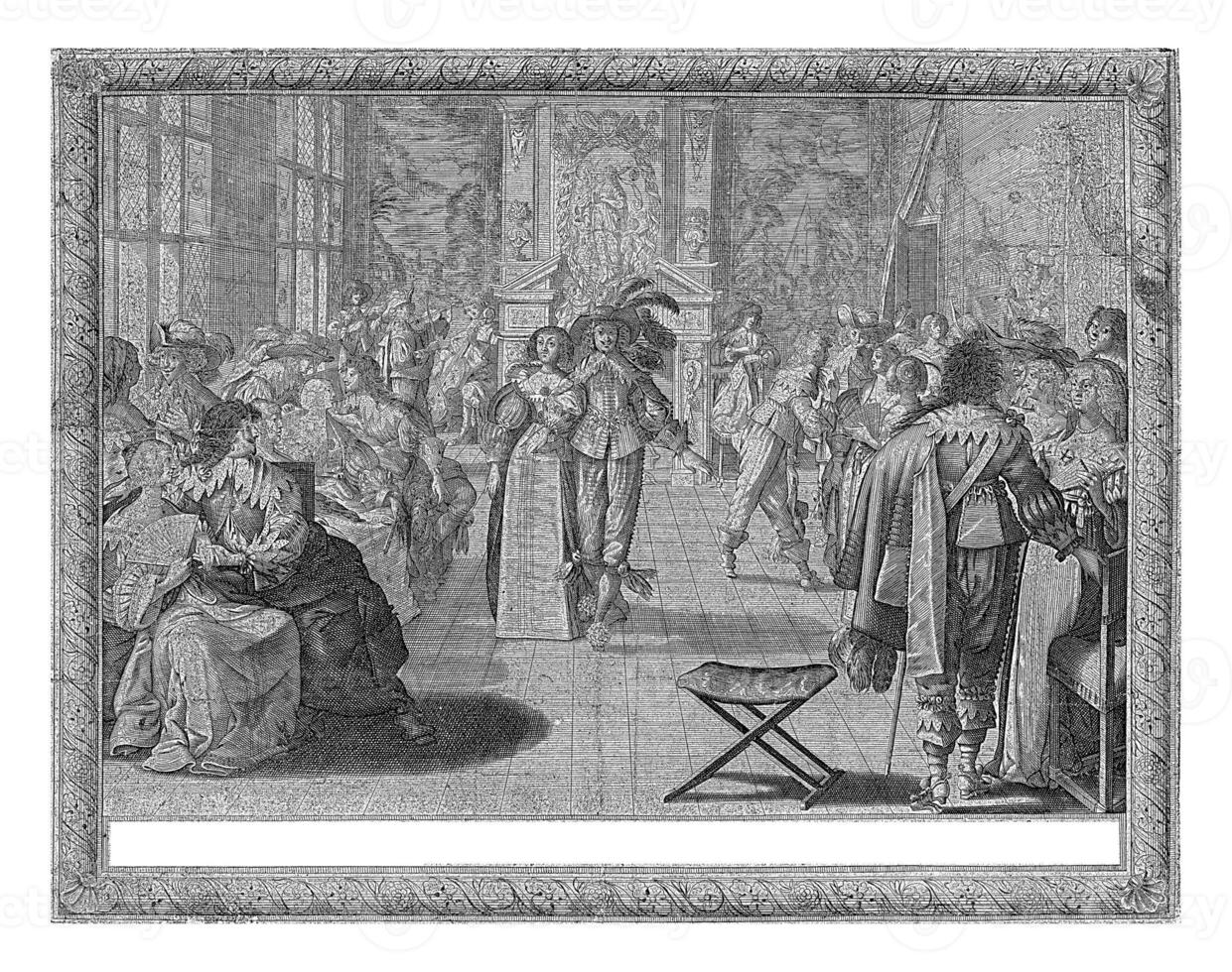 Dancing Man and Woman at a Ball, Abraham Bosse possibly, c. 1633 photo