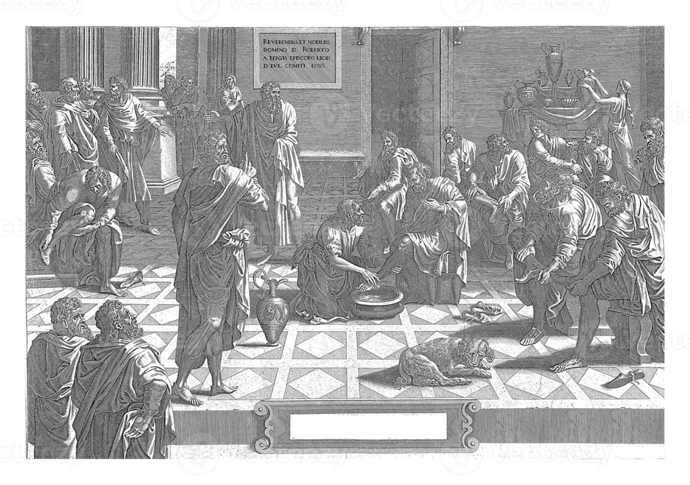Christ Washes the Disciples' Feet, anonymous, after Hans Collaert I, after Lambert Lombard, c. 1640 - c. 1684 photo