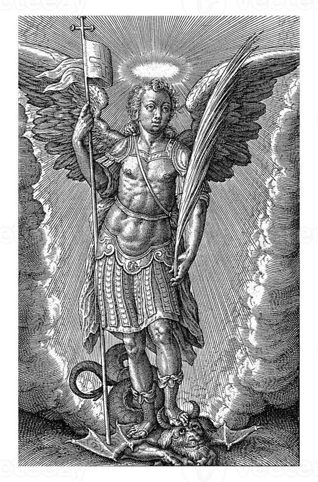 Archangel Michael, Hieronymus Wierix, 1563 photo