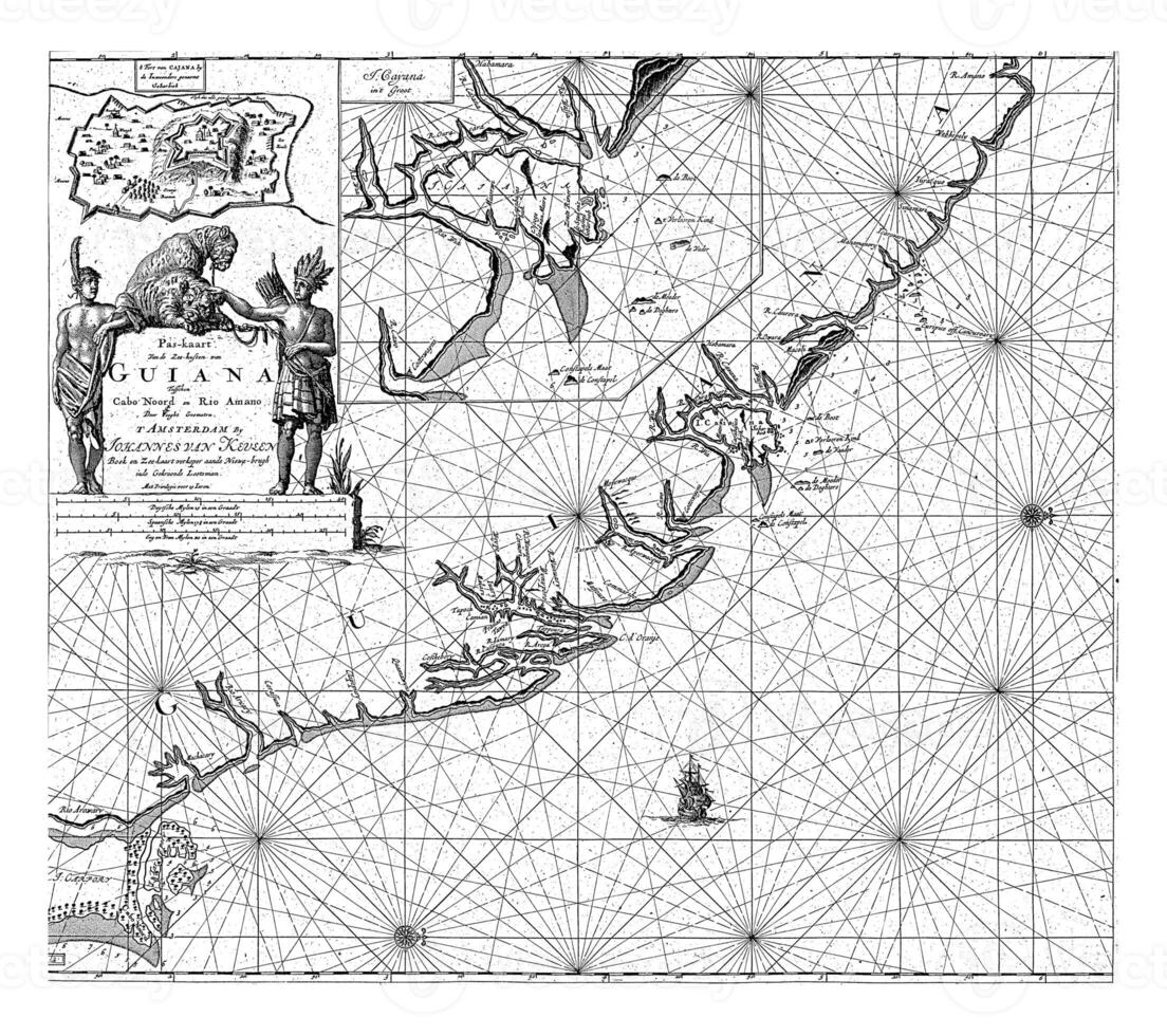 Passport map of the coast of French Guiana, Jan Luyken photo