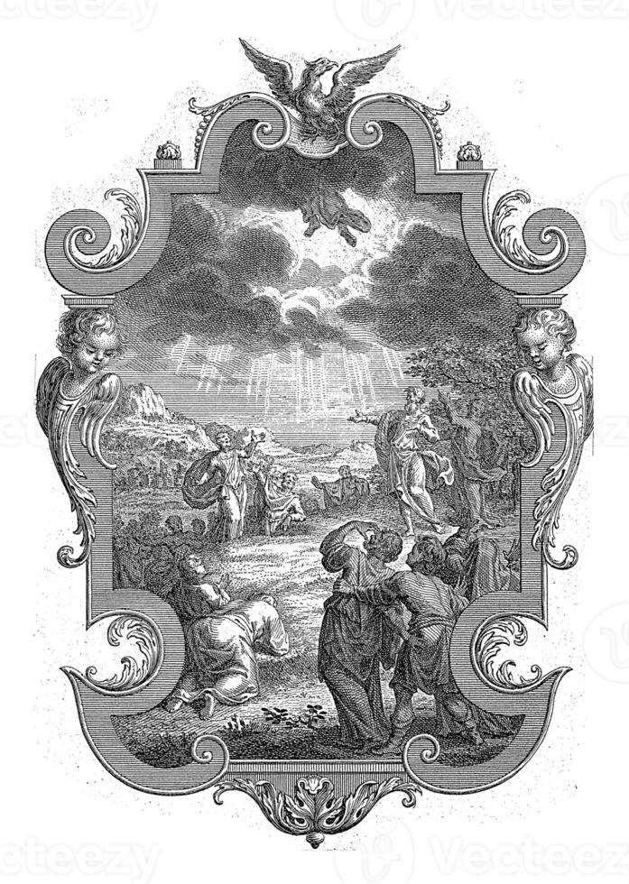 Cartouche with the Ascension of Christ photo