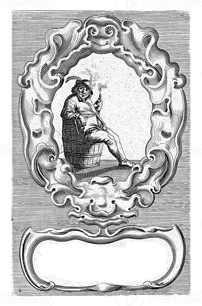 Seated Pipe Smoking Farmer photo