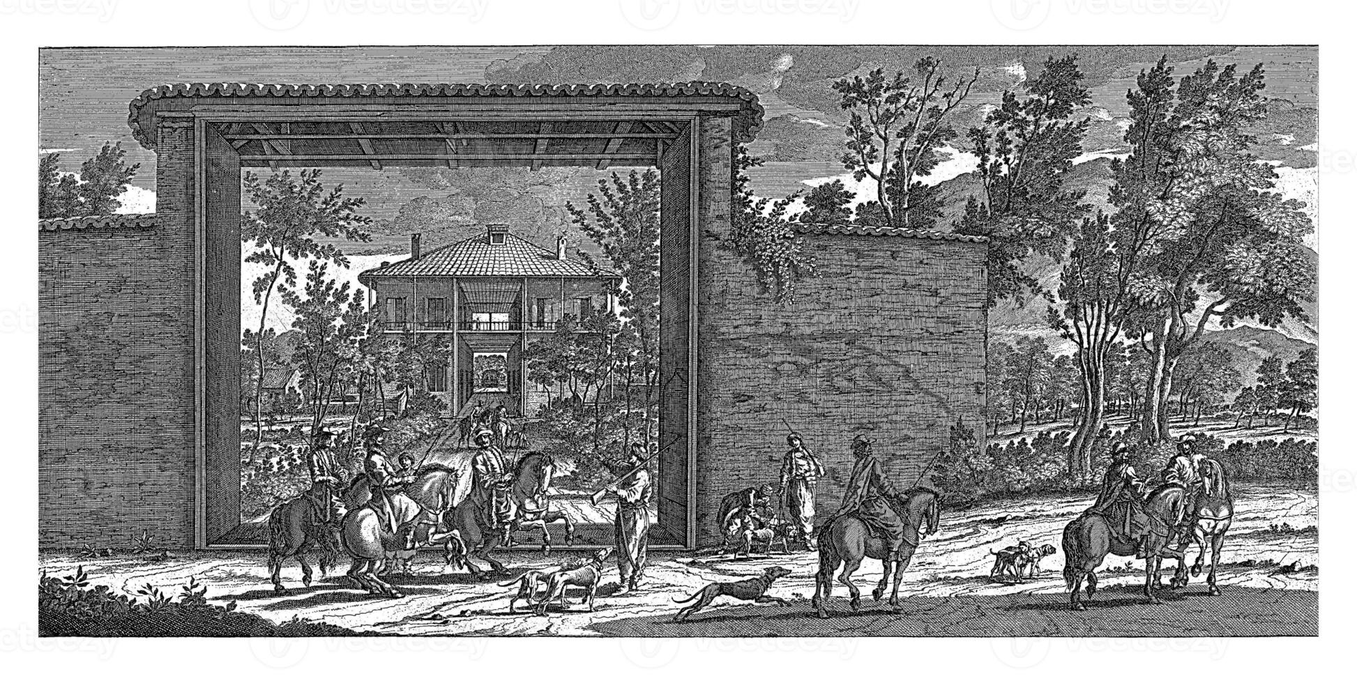 caza presentar a esmirna, ene luyken, después cornelis Delaware bruyn, 1698 foto