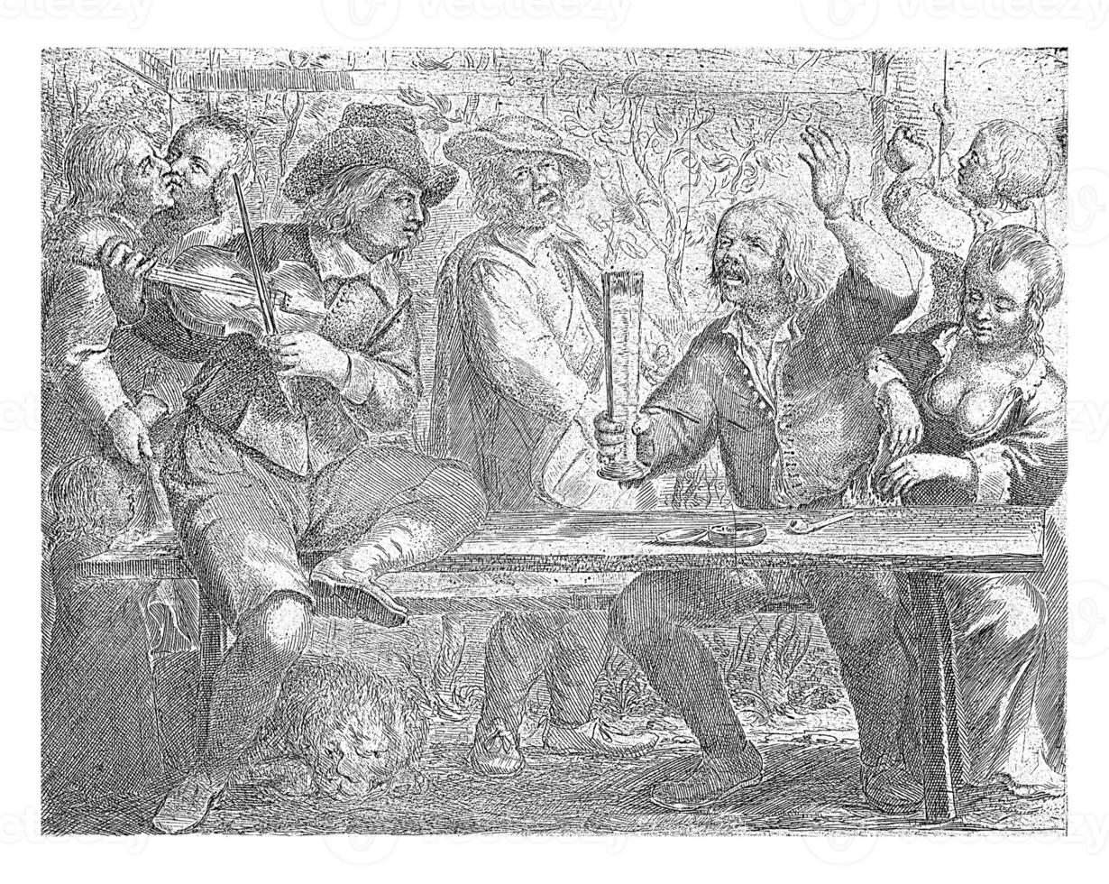 Musicians and Drinker in an Inn photo