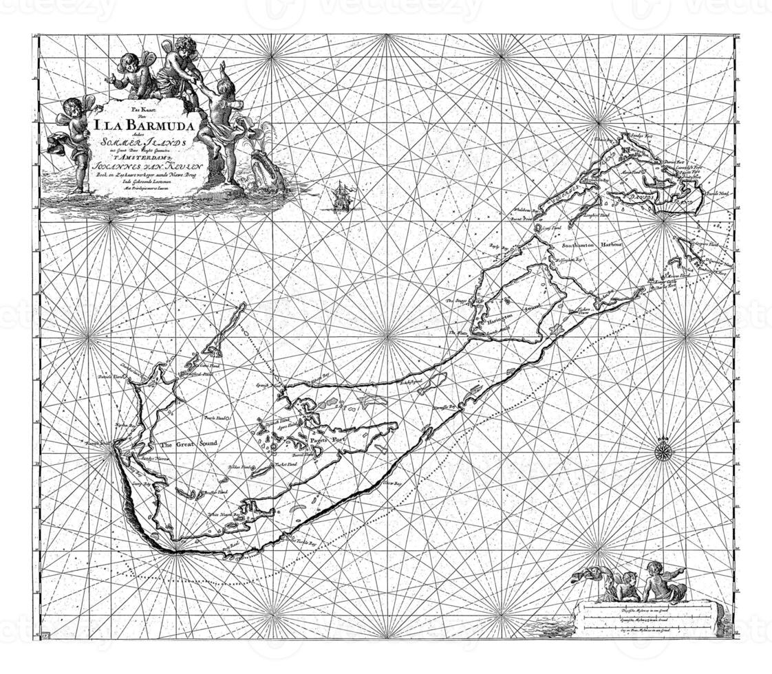 Passport map of Bermuda, Jan Luyken photo