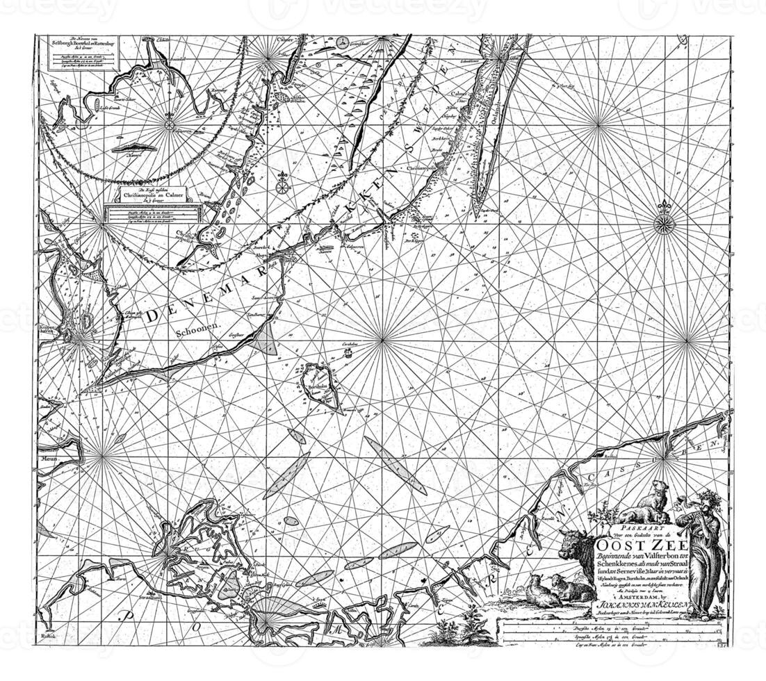 Passport map of a southern part of the Baltic Sea, Jan Luyken photo