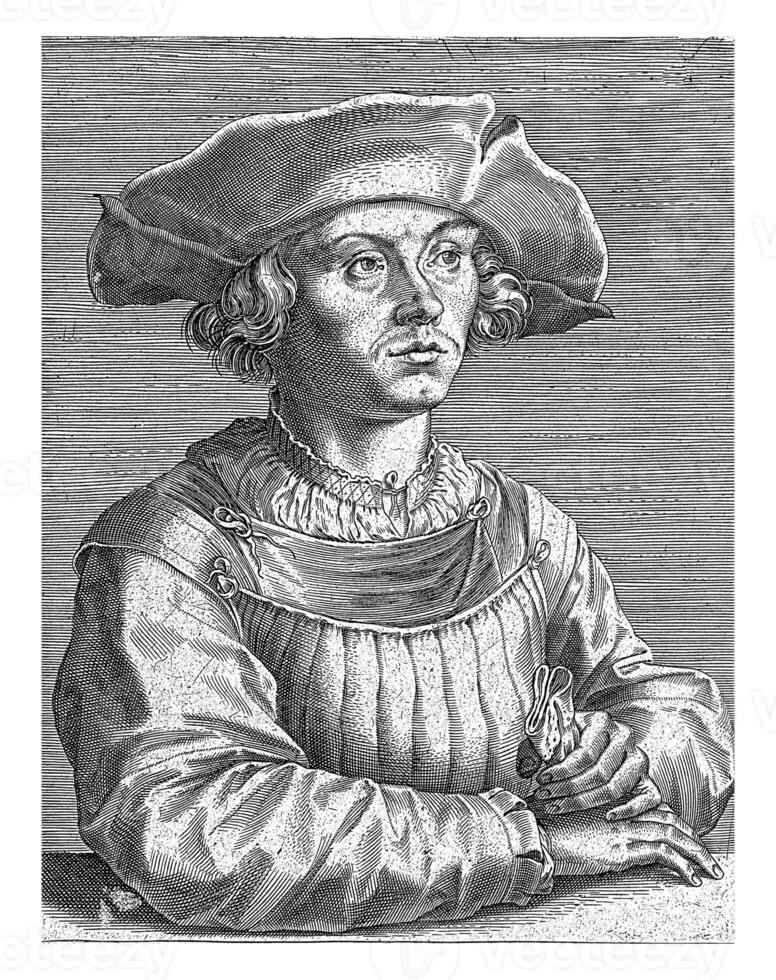 Portrait of the painter Bernard van Orley, Wierix photo