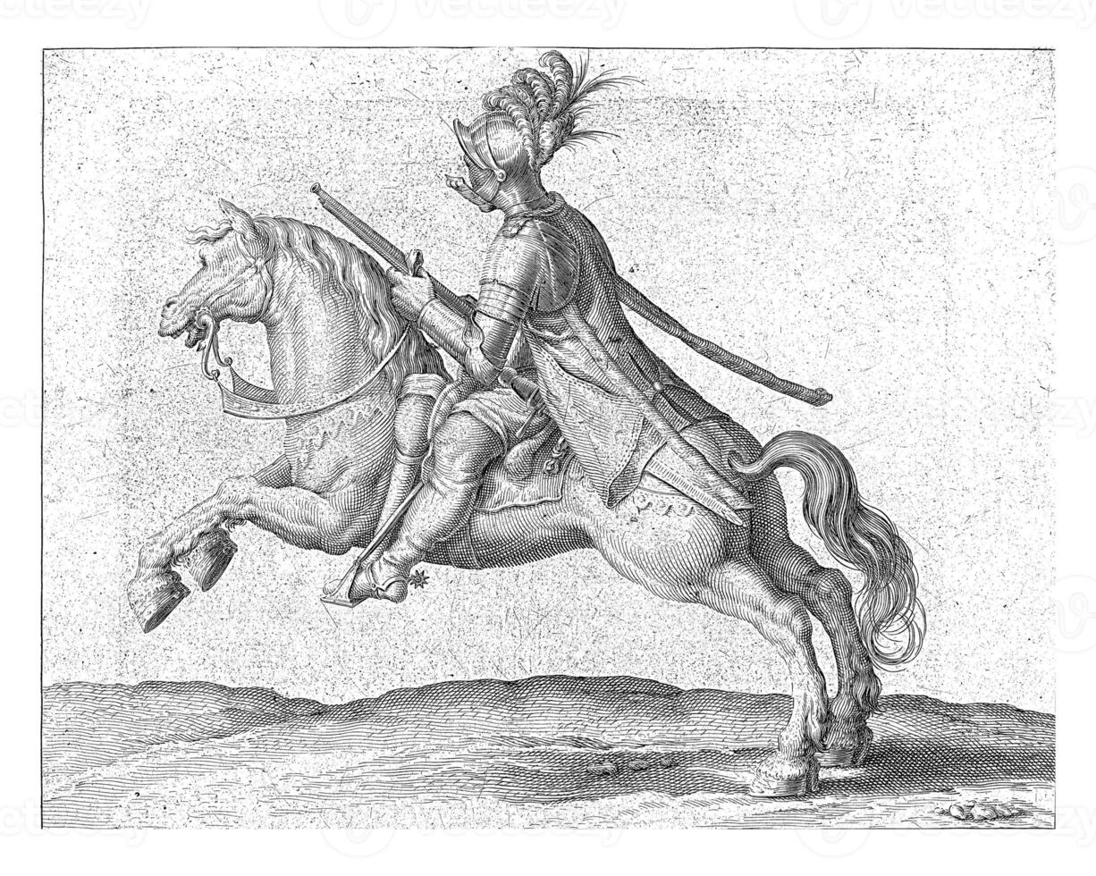 Rider with harquebus, facing right, Jacob de Gheyn photo