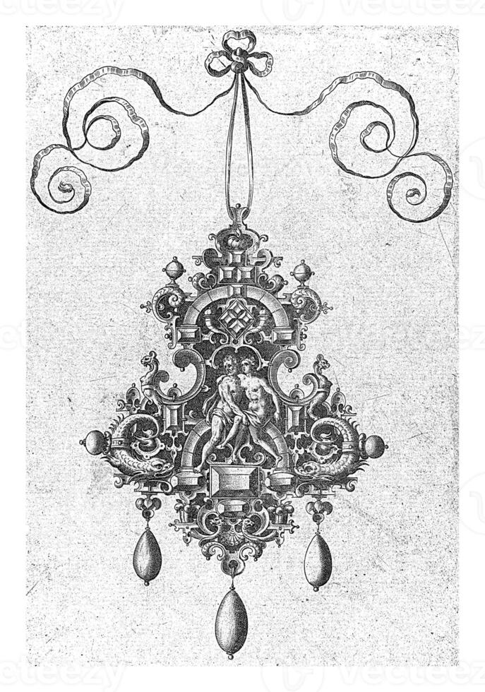 Pendant with couple, anonymous, after Hans Collaert I, 1581 photo