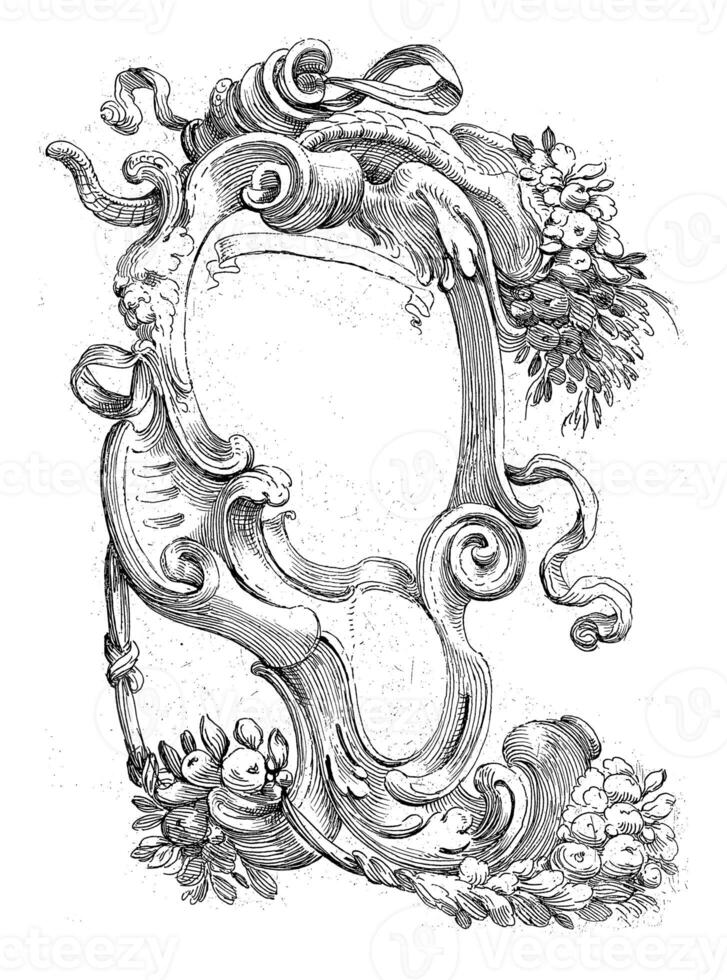 Cartouche with mask photo