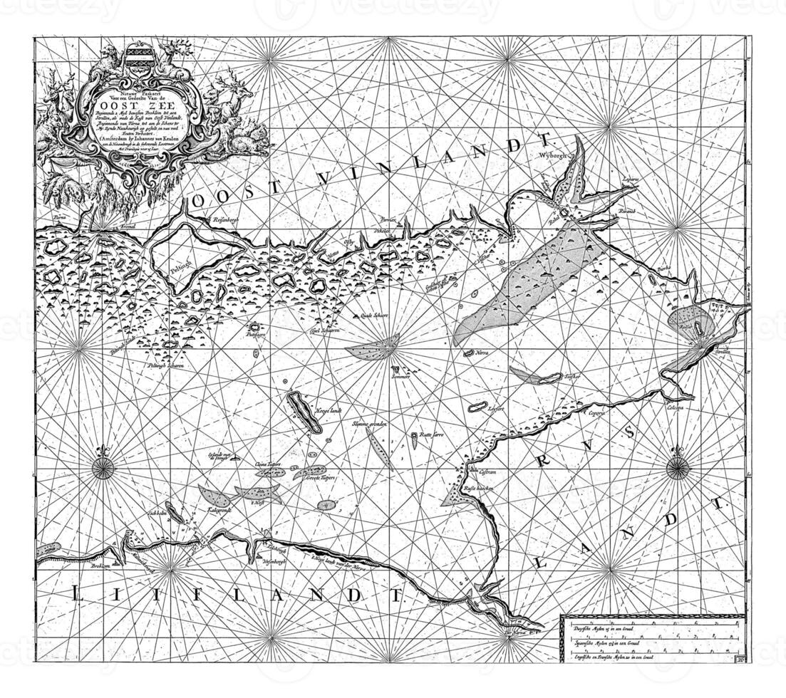 mapa de el oriental Golfo de Finlandia, ene luyken foto