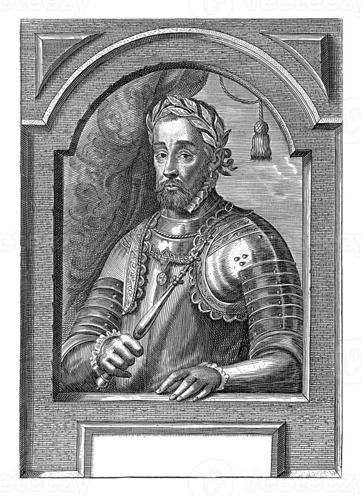 Portrait of Henry II, King of France, Pieter de Jode II, 1628 - 1670 photo