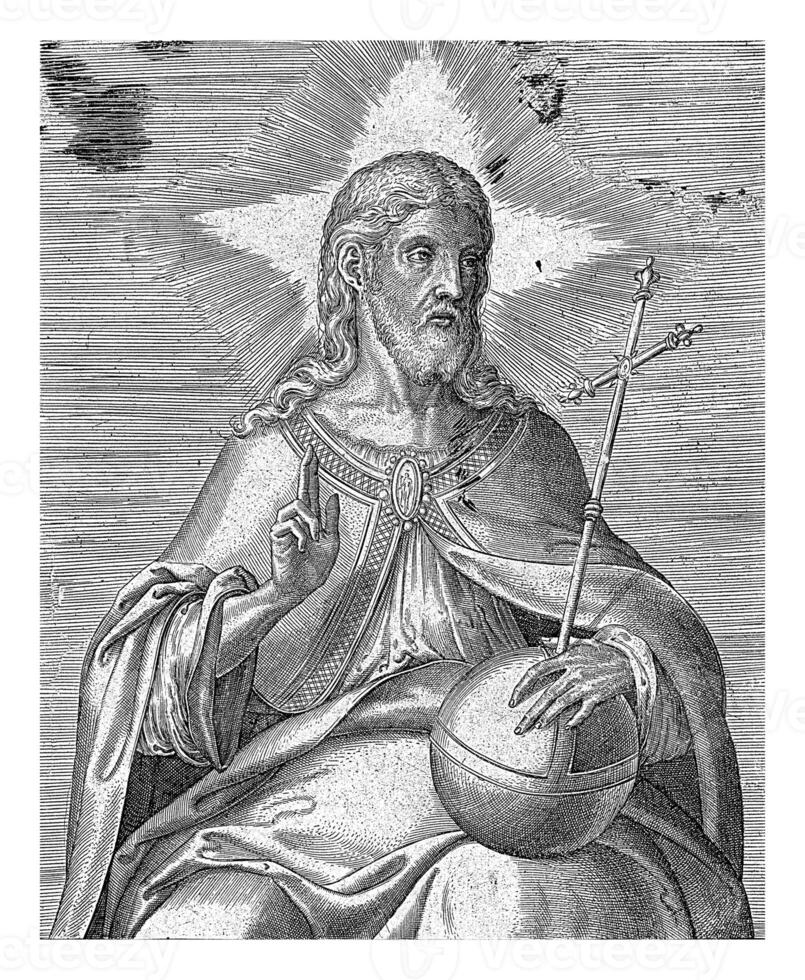 Christ as Salvator Mundi, Johannes Wierix, 1559 - before 1620 photo