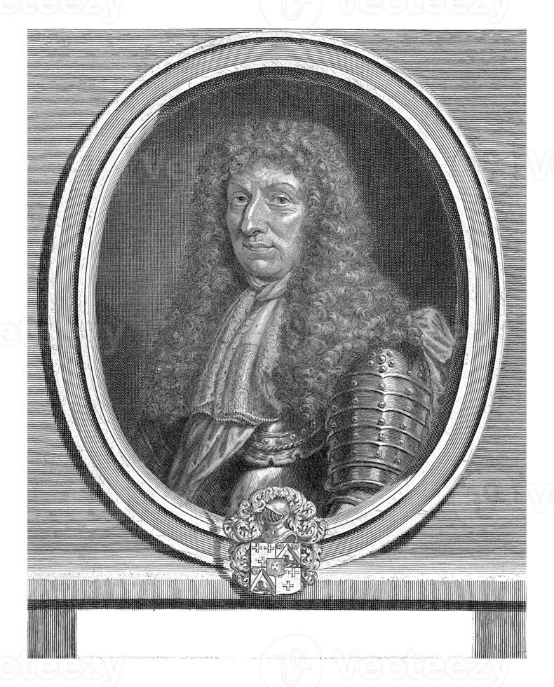 retrato de Jacques Delaware solleysel, gerardo edelinck, 1666 - 1707 foto