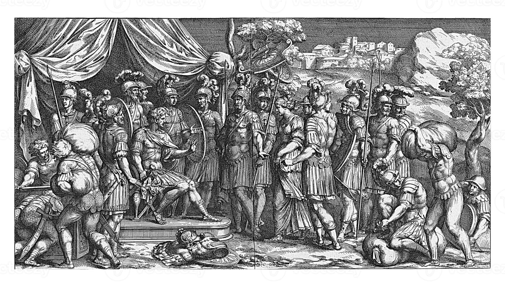 Generosity of Scipio, Pietro Sante Bartoli, after Giulio Romano, 1645 - 1700 photo