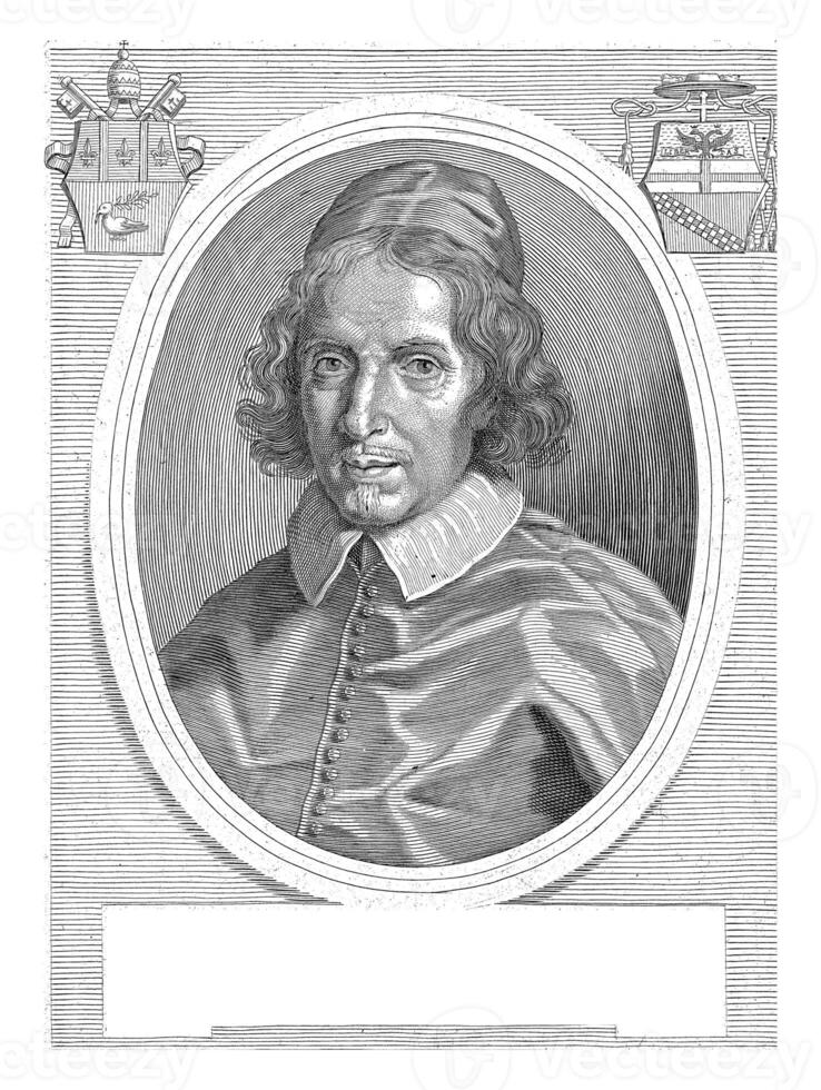 Portrait of Cardinal Alderano Cibo, Jacques Blondeau, after Carlo Maratti, 1665 - 1698 photo