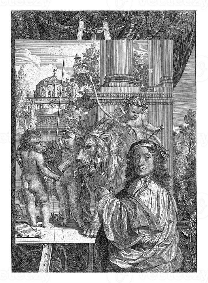 Portrait of Joseph Werner, Franz Ertinger, after Joseph Werner II, 1662 - 1710 photo