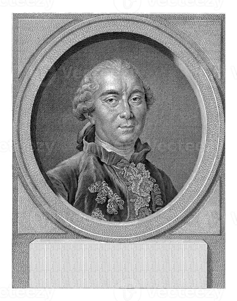 Portrait of Georges Louis Leclerc Count de Buffon, Jacob Houbraken, after Drouais, 1774 photo