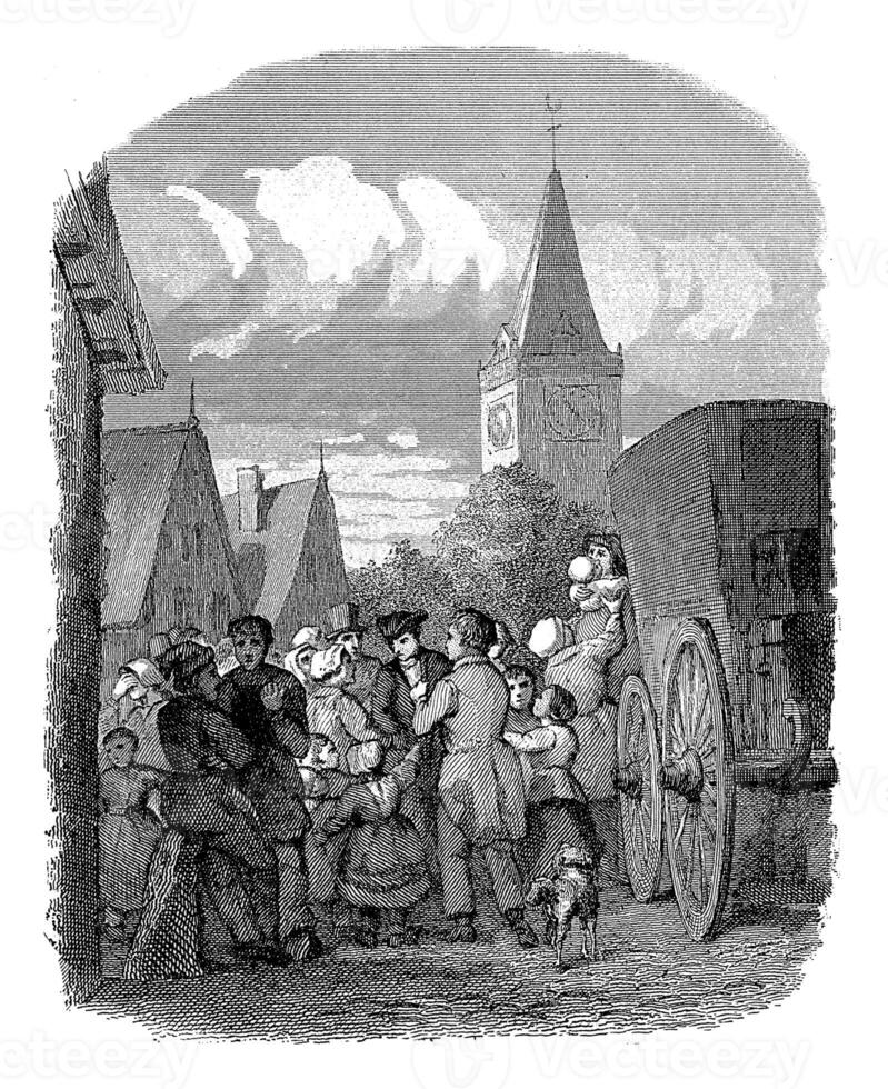 Crowd in a village square, Willem Frederik Wehmeyer photo